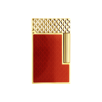 Bật lửa Ligne line 2 Bright lacquer Bordeaux/ Golden Guilloche under Lacquer - Luxury lighters | S.T. DUPONT
 