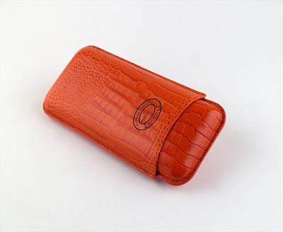 Hộp đựng xì gà Partagas Leather Croco Effect - Orange